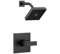 Delta Faucet Ara 14 Series Single-Function Shower Trim Kit with Single-Spray H2Okinetic Shower Head, Matte Black T14267-BL (Valve Not Included)