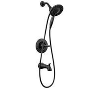 Delta Faucet Arvo 144840-BL-I 144840-BL-I - Kit doccia monocomando per vasca e doccia, con soffione a 4 getti In2ition 2 in 1, con tubo flessibile, nero opaco