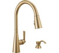 Delta Faucet Boyd Rubinetto da cucina con dispenser di sapone, rubinetti da cucina con spruzzatore estraibile oro, rubinetto per lavello da cucina con doccetta magnetica, bronzo champagne