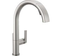Delta Faucet Keele SpotShield 19824LF-SP - Rubinetto da cucina in acciaio inox con spruzzatore estraibile, rubinetto per lavello da cucina, doccetta magnetica, SpotShield in acciaio inox
