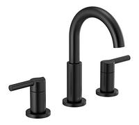 Delta Faucet Nicoli Rubinetto da bagno diffuso a 3 fori, rubinetto da bagno nero opaco, rubinetto per lavabo da bagno, gruppo di scarico, nero opaco 35749LF-BL