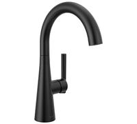 Delta Faucet Rubinetto a barra nero, rubinetto per lavello a barra monoforo nero, rubinetti per barra bagnata, rubinetto per lavello da cucina, rubinetto per lavello da bar, nero opaco 14882LF-BL