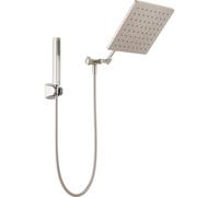 Delta Faucet Soffione doccia Raincan da 10 pollici e doccetta portatile Combo Soffione doccia quadrato in nichel spazzolato Soffione doccia a pio