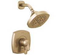 Delta Faucet Stryke Serie 17 - Set di rubinetti per doccia a doppia funzione, color oro, con maniglia per doccia, kit Delta per doccia, Lumicoat Champagne Bronze T17276-CZ-PR (valvola non inclusa)