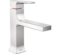 Delta Faucet Velum Rubinetto da bagno a foro singolo, rubinetto cromato per lavabo da bagno, rubinetto da bagno a maniglia singola, rubinetto da bagno, gruppo di scarico pop-up, cromato 537-MPU-DST
