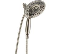 Delta In2ition 2-in-1 58569-SS-PK- Soffione doccia a mano o da appendere, a 5 getti, con tubo flessibile, acciaio