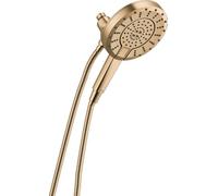 Delta In2ition 58596-CZ25-PK - Soffione doccia doppio 2 in 1 con doccetta ProClean ad alta pressione portatile, con tubo flessibile, portata 2,5 GPM, bronzo champagne