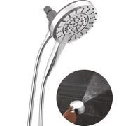Delta In2ition 75548 - Soffione doccia doppio 2 in 1 a 5 impostazioni con doccetta ProClean ad alta pressione portatile, soffione cromato rimovibile con tubo, portata 1,75 GPM, cromato