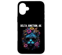 Delta Junction - Gatto dell'Alaska con occhiali da sole e fiori Custodia per iPhone 16 Plus