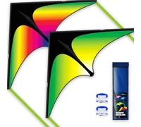 Delta Kite - Set di 3 aquiloni per adulti e bambini, facili da far volare, perfetto per parchi e spiaggia, aquiloni Delta per attività all'aperto divertenti
