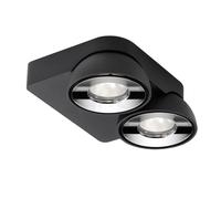 Delta Light Tweeter Lampada da soffitto LED 2 fuochi, nero/cromo - dimmerabile a taglio di fase