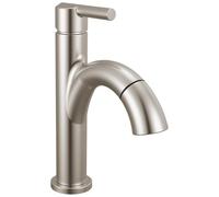Delta Nicoli 1 foro Pull Down Rubinetto da bagno con spruzzatore, nichel spazzolato monoforo rubinetto per lavabo con spruzzatore estraibile per vanità, scarico push-pop, acciaio inossidabile