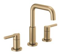 Delta Nicoli Brushed Gold Faucet 3 Hole, 8 Inch Widespread Bathroom Sink Faucet for Vanity, Push-Pop Drain Assembly, Champagne Bronze 35849LF-CZ