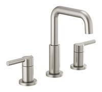 Delta Nicoli Brushed Nickel Faucet 3 Hole, 8 Inch Widespread Bathroom Sink Faucet for Vanity, Push-Pop Drain Assembly, Stainless 35849LF-SS