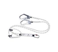 Delta Plus AN218R2CDD - Smorzatore a nastro regolabile da 1,5 a 2 m + 2 AM022 + 1 AM002, colore: Bianco/Nero