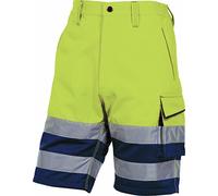 DELTA PLUS Bermuda da lavoro Alta visibilità CE HV Classe 1 fluorescente con elastico in vita 5 tasche peso 260 grammi Deltaplus PHBER
