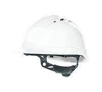 Delta Plus - Casco da Cantiere Ventilato in Polipropilene, Regolazione Rotore Rosso