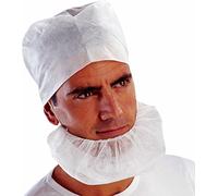 Delta Plus Edizione ACC. - Berretto cubre-barba polipropilene bianco, 100U)
