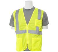 Delta Plus ERB 61652 Modello S363P Tipo R Classe 2 Gilet di sicurezza con cerniera frontale in rete economica con tasche, colore lime ad alta vis