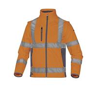 Delta Plus MOON2OGXX - Giacca Softshell in poliestere/elastan con 3 strati laminati, taglia XXL, 10 pezzi, colore: Arancione/Grigio