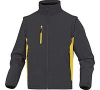 Delta Plus MYSE2GJ3X Giacca Softshell, 96% Poliestere, 4% Elastan, Maniche rimovibili, Grigio/Giallo, 3XL, 10 Pezzi