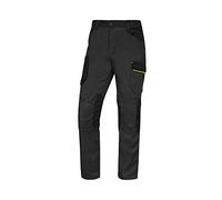 DELTA PLUS Pantalone da Lavoro Multitasche 65% Poliestere 35% Cotone 245gr Mach 2 Deltaplus M2PA3 - XXXL, Grigio-Giallo