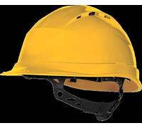 Delta Plus Quartz Up IV Elmetto da Cantiere Giallo con Chiusura Rotor Regolabile, Casco di Sicurezza in ABS, Ventilato, EN397, Taglia 53-63 cm