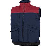 Delta Plus SIER2BRTM - Gilet con tasche multiple, in policotone, taglia M, confezione da 20, colore: blu navy/rosso