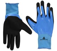 Delta Plus VV636BL10 - Guanti in poliammide, rivestimento in nitrile, palmo rivestito in schiuma di nitrile, confezione da 2 pezzi - 1 paio, colore: Blu/Nero