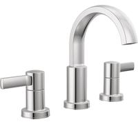 Delta Rubinetto Albion Rubinetto da bagno diffuso a 3 fori, rubinetto per lavabo da bagno cromato, rubinetto da bagno a 2 maniglie, rubinetto da bagno, gruppo di scarico push-pop in metallo, portata