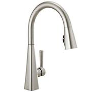 Delta Rubinetto Lenta Rubinetto da cucina in nichel spazzolato, Rubinetti da cucina con spruzzatore estraibile, Rubinetto per lavello da cucina, Rubinetto per lavello da cucina, Testa di spruzzo