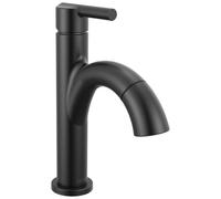 Delta Rubinetto Nicoli Rubinetto da bagno a foro singolo estraibile, Rubinetto per lavabo da bagno nero opaco, Rubinetto da bagno con spruzzatore estraibile, Rubinetto da bagno con maniglia singola,