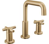 Delta Rubinetto Nicoli Rubinetto da bagno diffuso a 3 fori, rubinetto da bagno in oro, rubinetto per lavabo da bagno, gruppo di scarico, bronzo champagne 35894LF-CZ