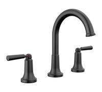 Delta Rubinetto Saylor nero diffuso rubinetto da bagno a 3 fori, rubinetti da bagno neri opachi, rubinetto per lavabo con tecnologia Diamond Seal, gruppo di scarico in metallo, nero opaco