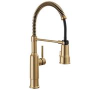 Delta Rubinetto Theodora Pro Rubinetto da cucina in stile commerciale con spruzzatore estraibile, Rubinetto da cucina commerciale dorato, Rubinetto da cucina primaverile, Rubinetto per lavello da