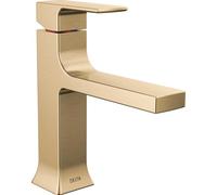 Delta Rubinetto Velum Rubinetto per bagno a foro singolo, Rubinetto per lavabo da bagno in oro, Rubinetto da bagno a maniglia singola, Rubinetto da bagno, Gruppo scarico pop-up, Bronzo champagne