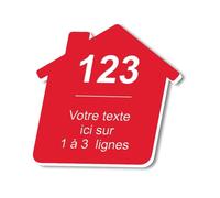 DELTA-SIGNALETIQUE.COM Targa autoadesiva personalizzata con incisione per nome e numero della cassetta delle lettere, design 5 x 5 cm, colore rosso