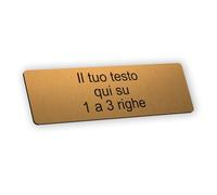 DELTA-SIGNALETIQUE.COM Targa in acrilico personalizzabile per codice CIN, incisione, targhetta identificativa, 20 x 6,5 cm, oro spazzolato