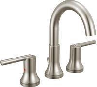 Delta Trinsic 2-Handle Widespread Bathroom Faucet with Diamond Seal Technology and Metal Drain Assembly, Matte Black 3559-BLMPU-DST