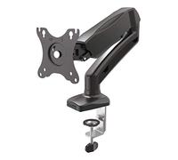 Deltaco ARM-534 - Supporto per monitor da scrivania 13-27", molla a gas, girevole a 360°, VESA 75/100, colore: Nero