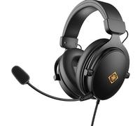 Deltaco Cuffie da gioco in pelle proteica, connettore da 3,5 mm, colore: nero