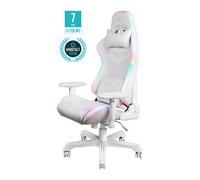 DELTACO GAMING - LINEA BIANCA - Sedia da gioco RGB LED 332 modalità, pelle PU bianca, max 120kg - Nouvo