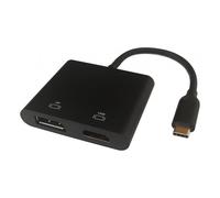 Deltaco USBC-HDDP cavo e adattatore video 0,1 m USB tipo-C HDMI + DisplayPort Ne
