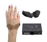 DELTAHUB, Poggiapolsi ergonomico Carpio 2.0 per mancini, supporto per tunnel carpale, sollievo dal dolore, anti-fatica, facile scorrimento, elegante, per ufficio, computer, laptop, gaming, L, nero