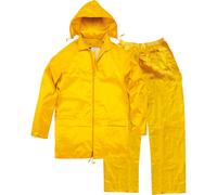 Delta Plus EN400JAGT - Combinazione antipioggia in poliestere con rivestimento in PVC, XXL, giallo.