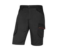 Deltaplus Pantalone Bermuda da Lavoro Elasticizzato Mach 2 M2BE3STR, Colore Grigio/Arancio, Multitasca (XXL)