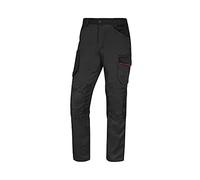 Deltaplus Pantalone da Lavoro Elasticizzato Mach 2 M2PA3STR, 260 g/m² (Grigio-Rosso, L)