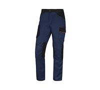 Deltaplus Pantalone da Lavoro Multitasche Stretch 63% Poliestere 34% Cotone 3% Elastan 260gr Mach 2 M2PA3STR - M, Blu-Arancio
