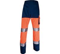Pantalone alta visibilitA' PHPA2 - sargia/poliestere/cotone - taglia L - arancio fluo - Deltaplus