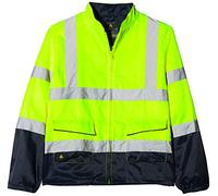 Deltaplus PHVE2JMTM Panostyle - Giacca da lavoro ad alta visibilità in poliestere/cotone, giallo fluo, blu navy, taglia M